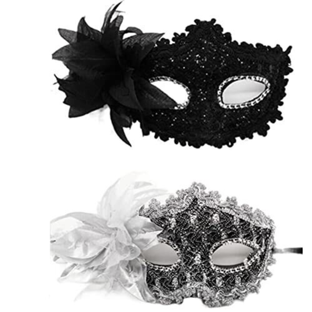 3608 Couple Masquerade Masks Set , Venetian Costume Half face Mask Cosplay